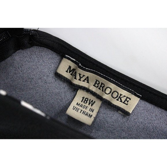 Maya Brooke Dress Womens Black Casual Floral Pattern Sleeveless Size 18W - Picture 5 of 8